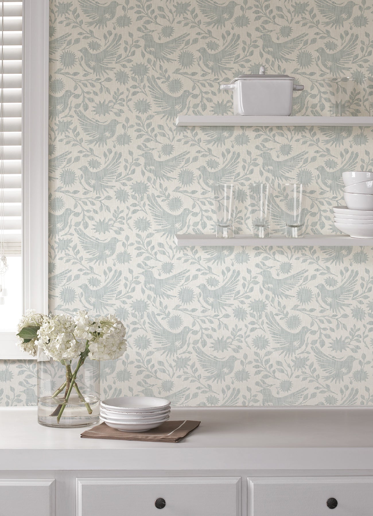 Winged Serenade P&S Wallpaper in a room setting