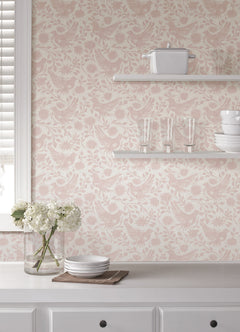 Winged Serenade P&S Wallpaper in a room setting